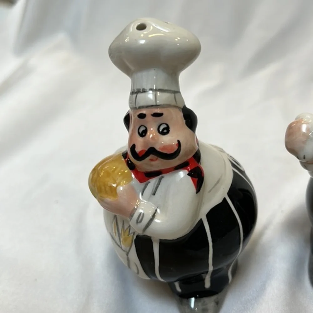 American Atelier at Home Boun Appetito Ceramic Salt-Pepper Shakers-NIB